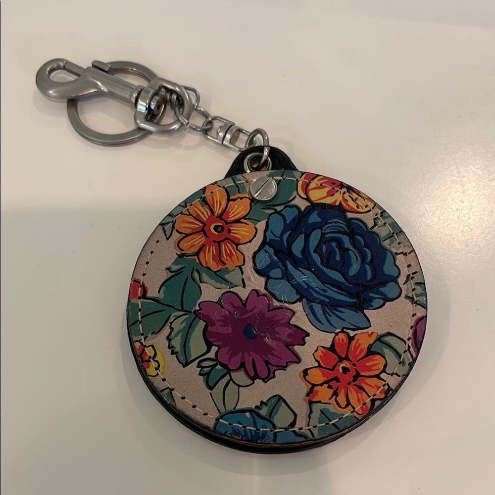 Patricia Nash Blue and Purple Keychain Mirror